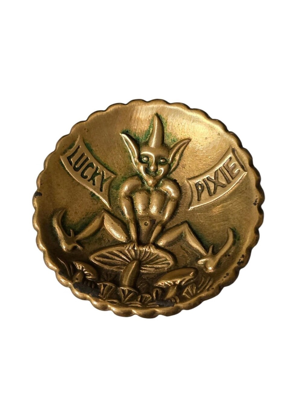 Vintage | Lucky Pixie Brass Tray